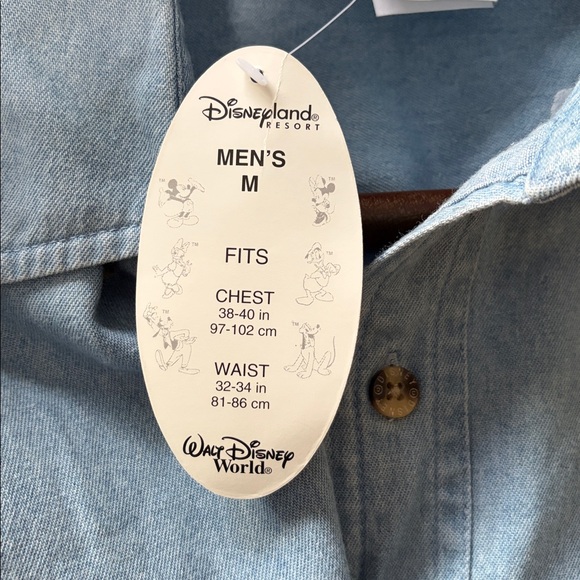 Walt Disney World Light Blue Men's Casual Button Down Shirt - M - NWT - Picture 4 of 4